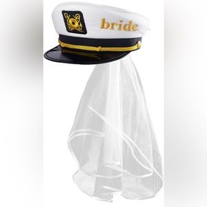 Bachelorette veil for bride- boat themed bachelorette party, captain, sailor